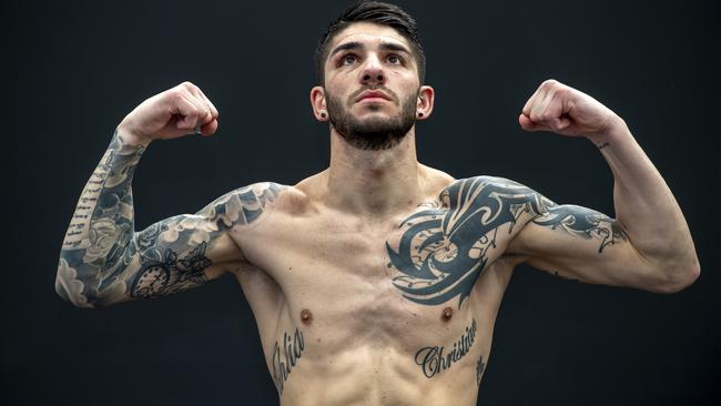 Craigieburn boxer Michael Zerafa at his gym in Craigieburn, Tuesday, Sept. 3, 2019. He beat Jeff Horn to claim the WBA Oceania Middleweight title in Bendigo on Saturday night. Picture: Andy Brownbill