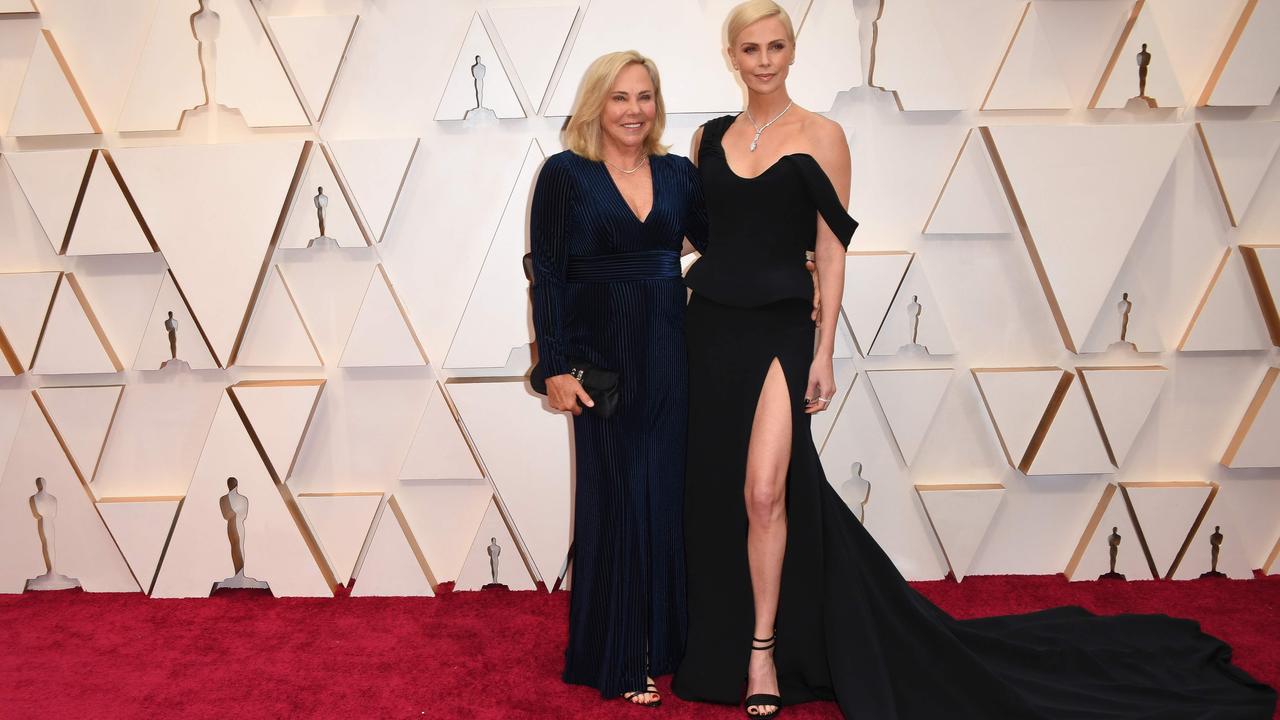 Charlize Theron and her mom Gerda Jacoba Aletta Maritz. Picture: Robyn Beck/AFP