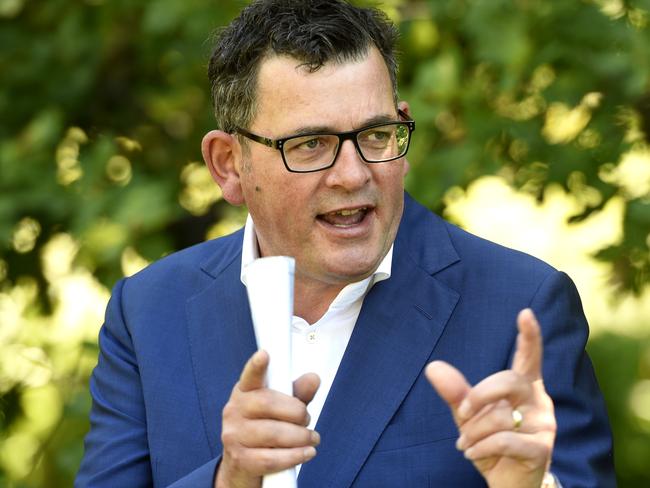 MELBOURNE, AUSTRALIA - NewsWire Photos JANUARY 19, 2022: Victorian Premier Daniel Andrews provides the daily Covid update to the media at Parliament House in Melbourne. Picture: NCA NewsWire / Andrew Henshaw