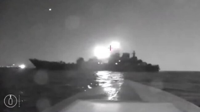 Russian warship damaged after Ukraine attacks naval base