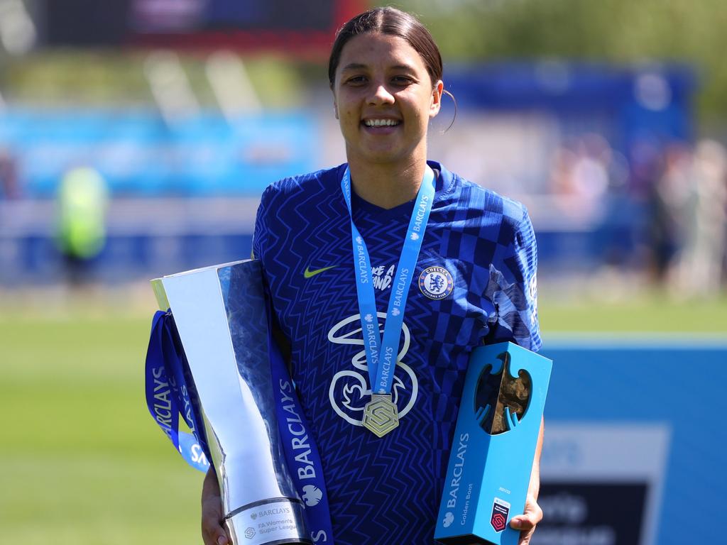 With another league title and Golden Boot, Sam Kerr is loving life at Chelsea. Picture: Catherine Ivill/Getty Images