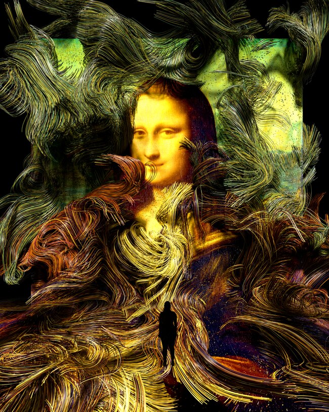 A data sculpture based on Leonardo da Vinci's Mona Lisa.