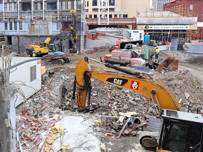 The 10 Murray St site is now just a pile of rubble after the completion of the demolition of the 14-storey government office building. Picture: SAM ROSEWARNE