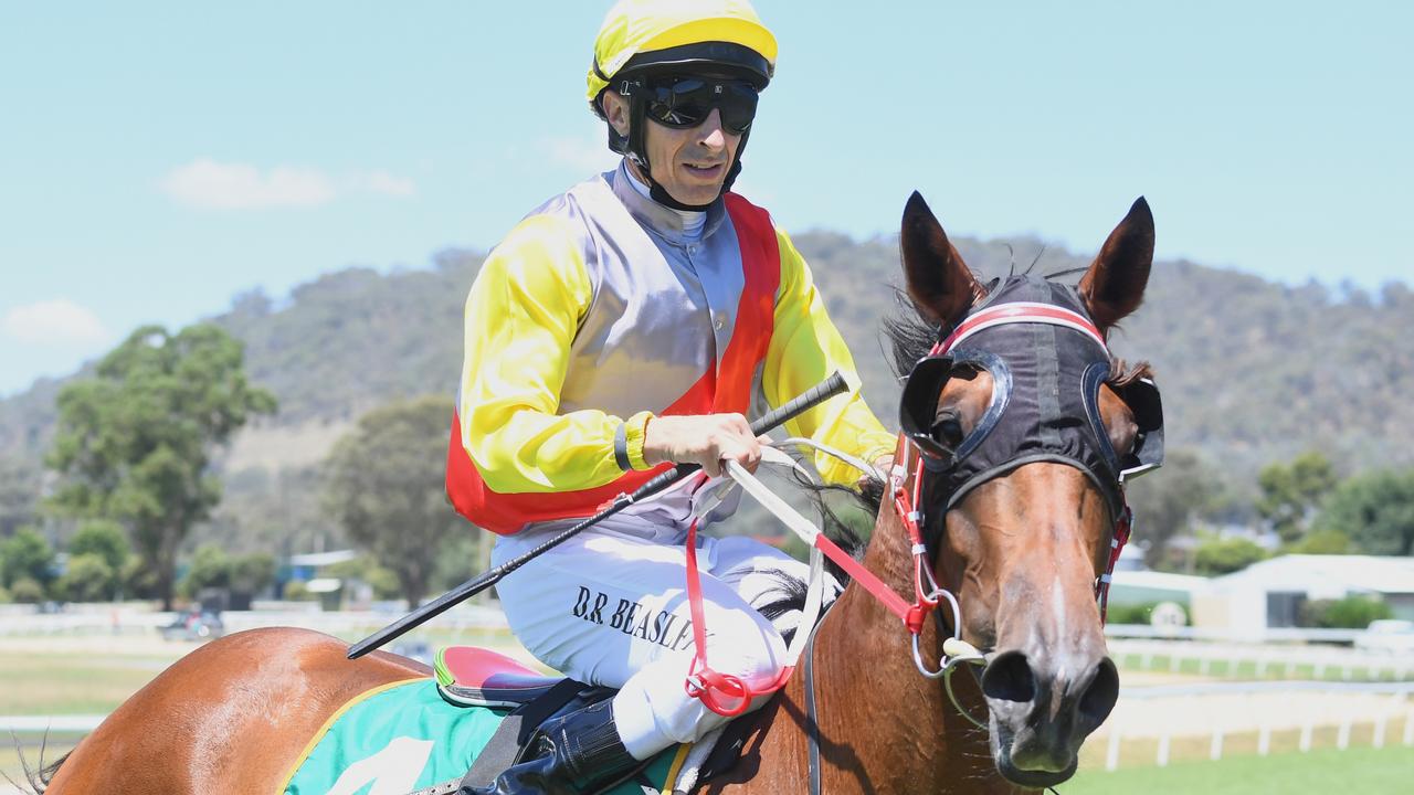 Danny Beasley riding at Wodonga last month. Picture: Racing Photos via Getty Images