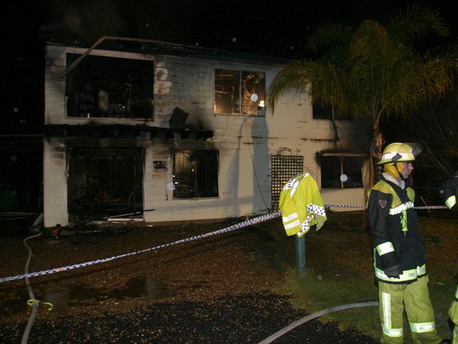 The scene of a house fire at Doyalson, where a young child was killed. Picture: Liam Driver