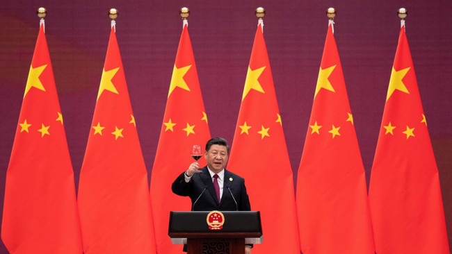 Xi raises a toast to China’s Belt and Road initiative at the Great Hall of the People in Beijing. Picture: Nicolas Asfouri/AFP via Getty Images/The Times