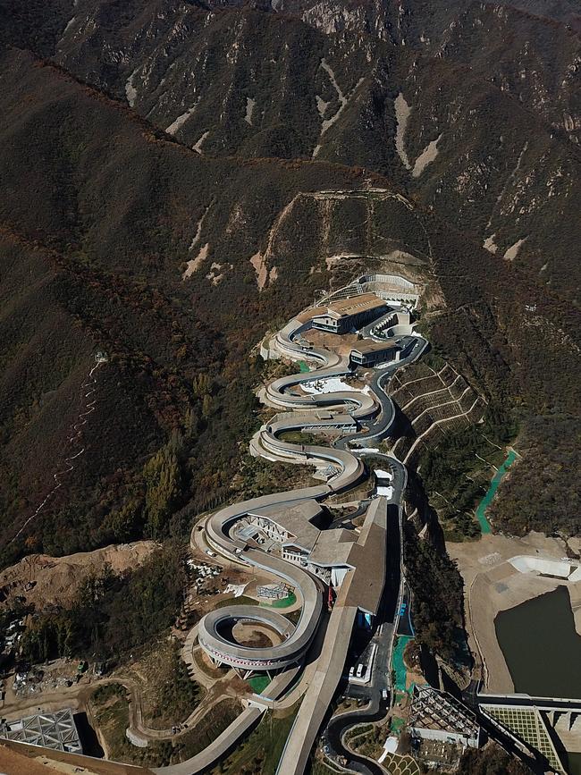 The 2022 Beijing Winter Olympics Bobsleigh Centre and National Alpine Ski Centre are seen at Yanqing Division. Picture: Getty Images