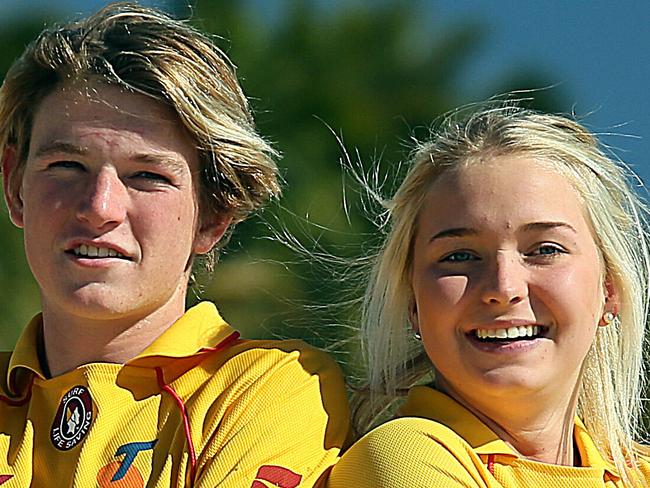 Pride of Australia Community Spirit Lachie Landsdown 18 and Alexandra Nolan 17 of Noosa Beach Pic Glenn Barnes StoryPeter Hall