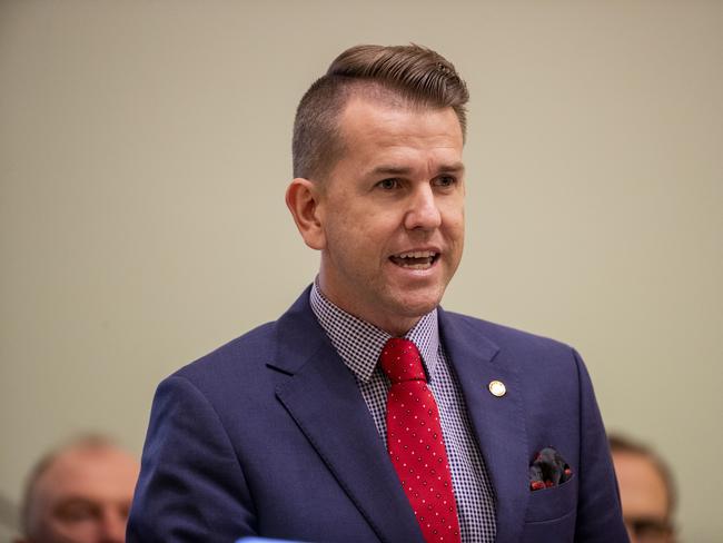 Queensland LNP Member for Kawana Jarrod Bleijie speaks during Question Time at Parliament House in Brisbane, Wednesday, February 5, 2020. (AAP Image/Glenn Hunt) NO ARCHIVING