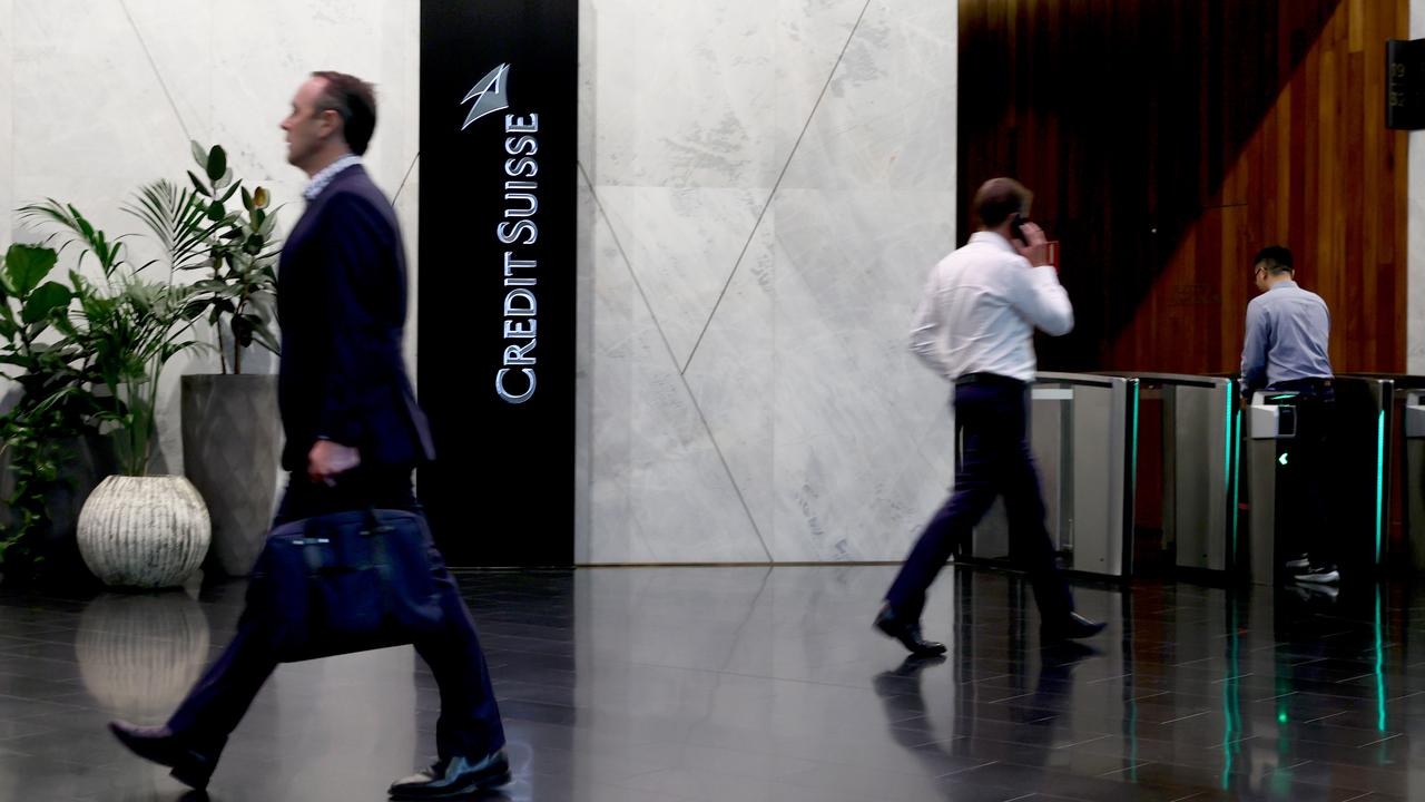 Credit Suisse in Sydney hours after UBS launched a deal to rescue the embattled investment bank. Picture: Jane Dempster/The Australian.