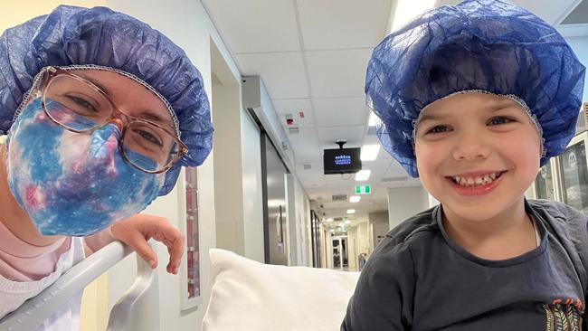 Lincoln and his mum Morgan spent Christmas Day 2022 in the Queensland Children's Hospital.