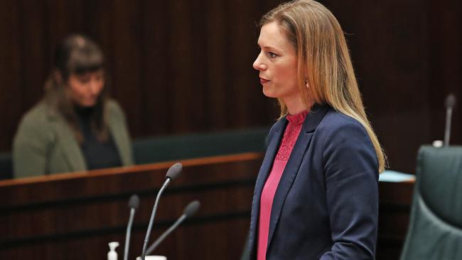 Labor leader Rebecca White during parliament. Picture: Zak Simmonds