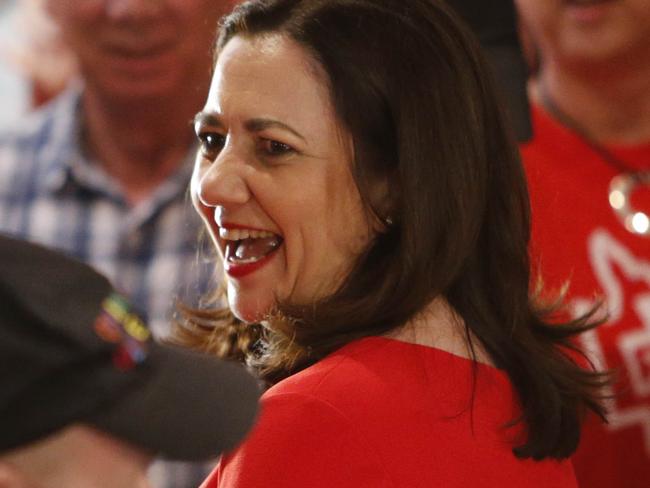 Queensland Premier Annastacia Palaszczuk thanks supporters at the Oxley Golf Club during the 2017 Queensland State Election, Brisbane, Queensland, Saturday, November 25, 2017. (AAP Image/Glenn Hunt) NO ARCHIVING