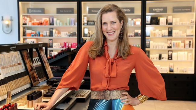 Jo Horgan, founder of Mecca Cosmetica at her Toorak Road store. Picture: David Geraghty