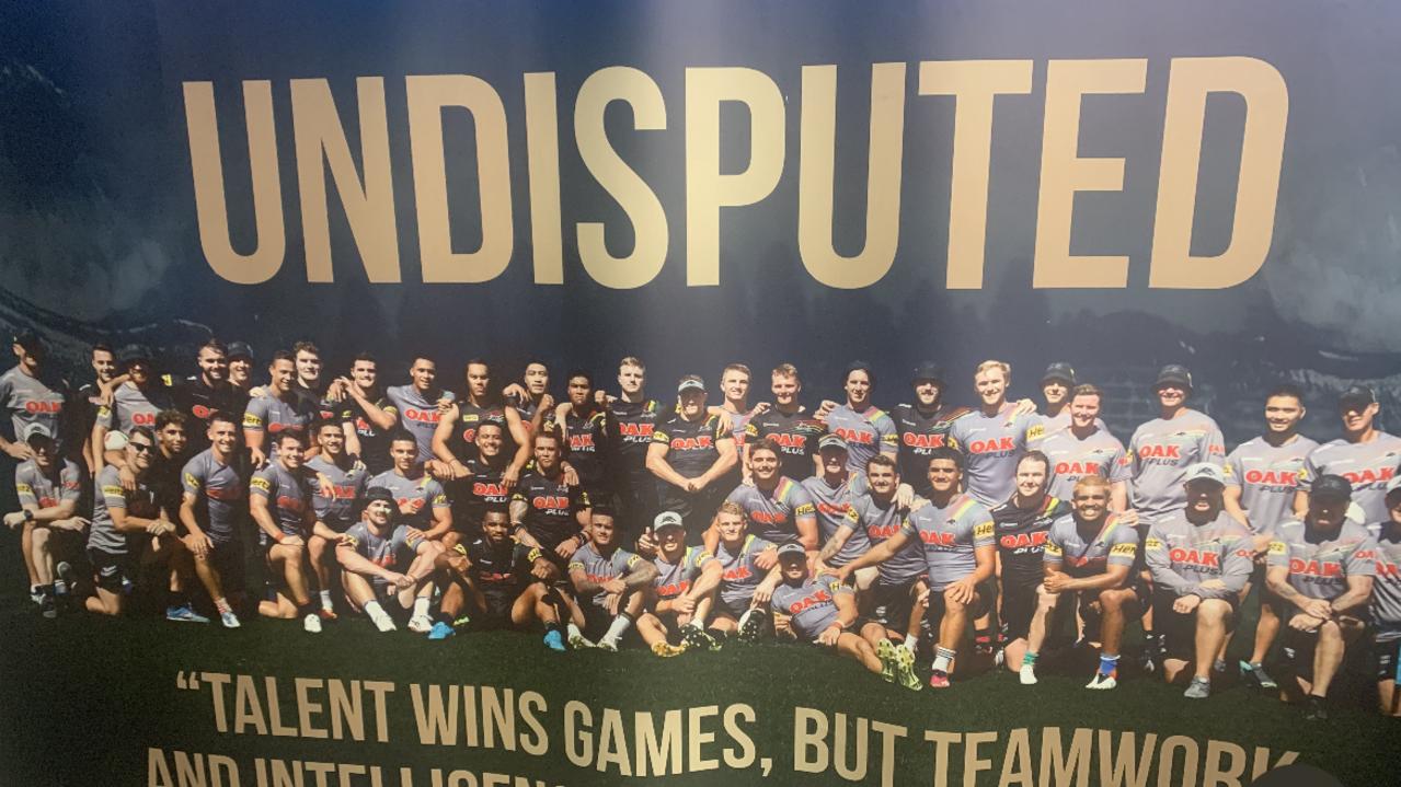 ‘Undisputed’ poster in the Penrith Panthers dressing room.