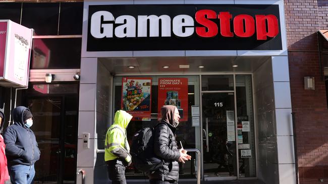 GameStop has recently been rocked by a Reddit-led frenzy. Picture: Spencer Platt/Getty Images/AFP.