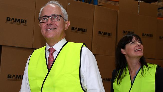 Prime Minister Malcolm Turnbull along with Federal Member for Robertson Lucy Wicks in Gosford today.