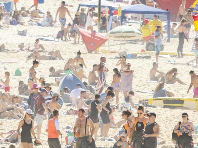 North Bondi Beach as crowds began to gather on Saturday morning. Picture: NCA NewsWire / Jenny Evans