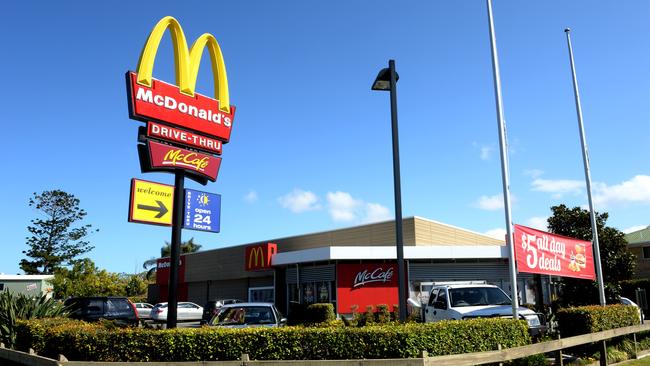 It is alleged Ryan William Wayne robbed the McDonald’s in Tweed Heads South armed with a knife. Picture: John Gass