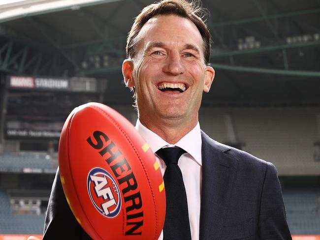 MELBOURNE. 30/04/2023. AFL. AFL Press conference announcing Andrew Dillon as the incoming CEO at there end of this years AFL season .   . Pic: Michael Klein