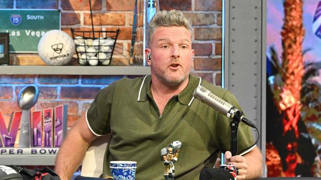 Pat McAfee read out the text message revealing Kelce’s future. Candice Ward/Getty Images/AFP