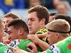 CANBERRA, AUSTRALIA - MAY 18: Raiders and Panthers players scuffle during the round 10 NRL match between the Canberra Raiders and the Penrith Panthers at GIO Stadium on May 18, 2014 in Canberra, Australia. (Photo by Mark Nolan/Getty Images)