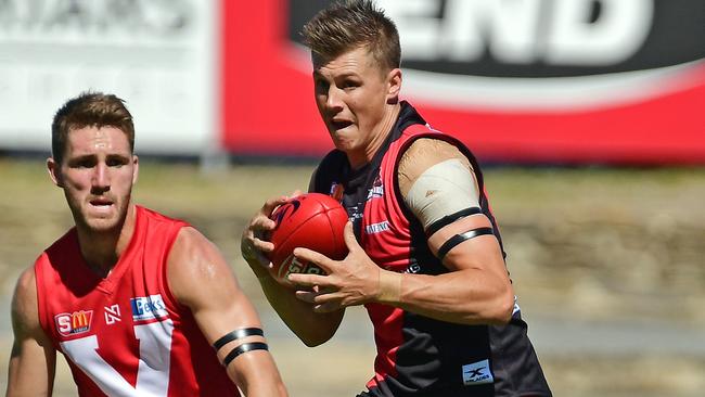 Aaron Fielke in action for West Adelaide. Picture: Tom Huntley