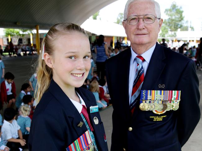 Tianna Knight with Castle Hill RSL president Don Tait.