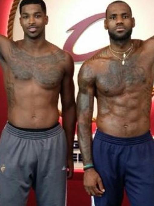 Basketball stars Tristan Thompson and LeBron James. Picture: Instagram