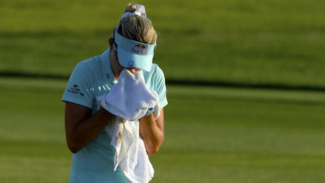 Lexi Thompson after officials gave her the bad news.