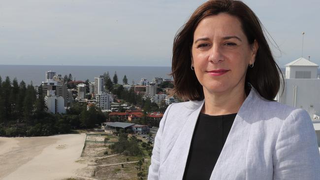 LNP Leader Deb Frecklington visit Coolangatta today to discuss border restrictions. Picture Glenn Hampson