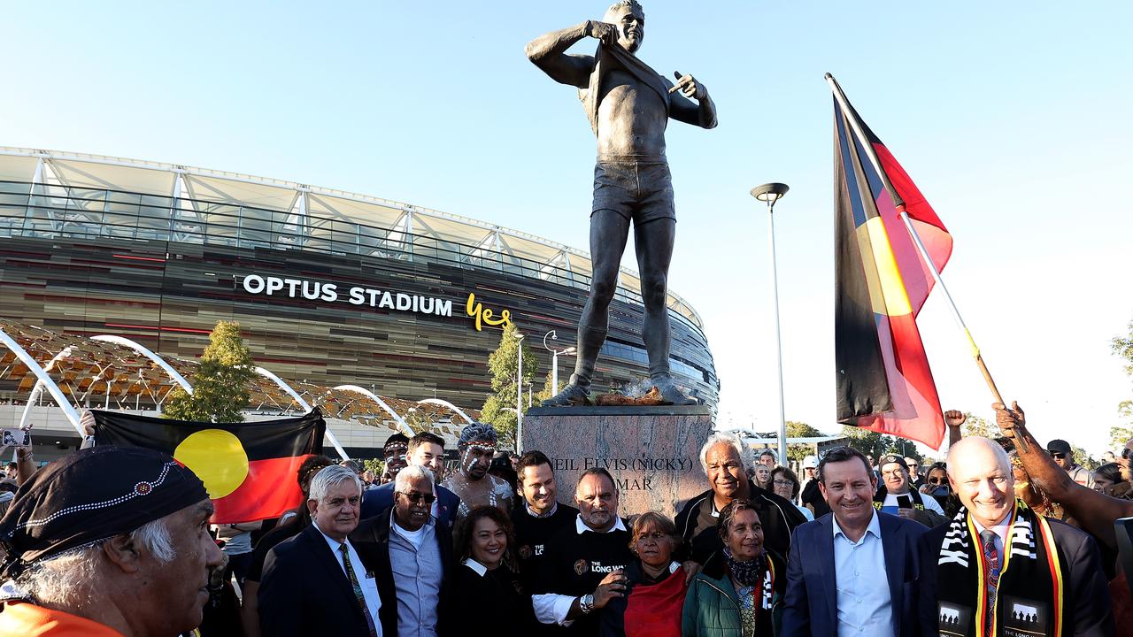 Essendon played in front of a sold out Optus Stadium for their annual Dreamtime game with Richmond. Picture: Getty Images