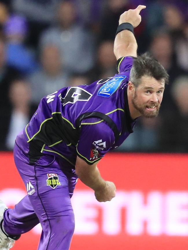 Dan Christian in action for Hobart Hurricanes.