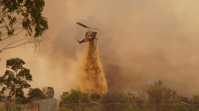 Six firefighters have been injured while battling the blaze. Picture: Supplied by DFES via incident photographer Evan Collis