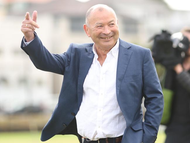 SYDNEY, AUSTRALIA - OCTOBER 17: Wallabies head coach Eddie Jones takes a walk on Coogee Oval after arriving for a Rugby Australia press conference at Coogee Oval on October 17, 2023 in Sydney, Australia. (Photo by Mark Metcalfe/Getty Images)