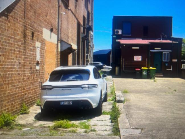 One of three “kill cars” found in Sydney’s inner west last week. The stolen Porsche SUV was loaded with bottles of bleach used to destroy forensic evidence. Picture: Supplied