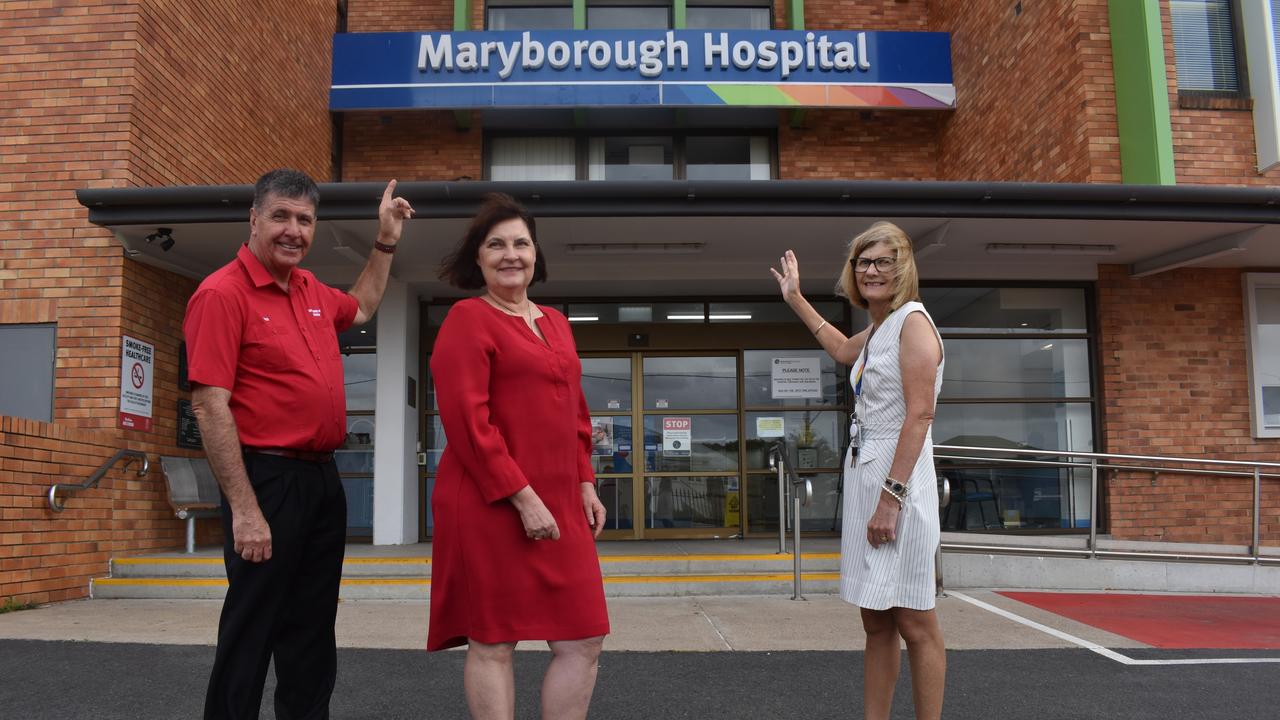 (L) Member for Maryborough Bruce Saunders, Assistant Minister for Health and Regional Health Infrastructure Julieanne Gilbert and Wide Bay Hospital and Health Service Chief Executive Debbie Carroll. Photo: Stuart Fast