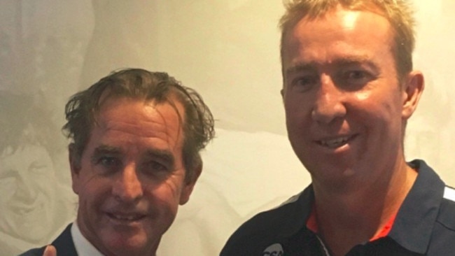 Mind coach Bradley Charles Stubbs with Roosters boss Trent Robinson.