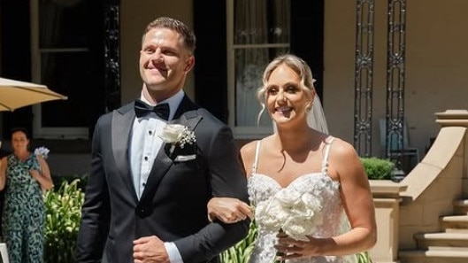 Corey Waddell walks his sister Alix down the aisle. Photo: Instagram.