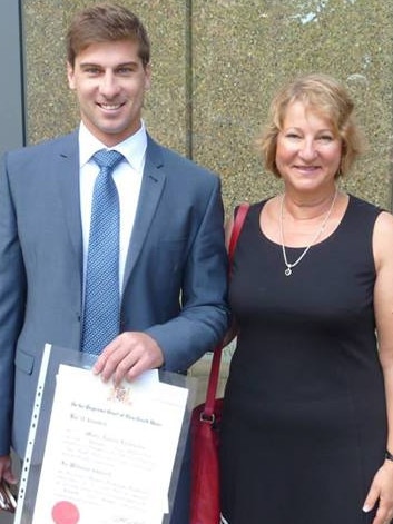 Mr Leabeater with his mother Tania. Picture: Facebook