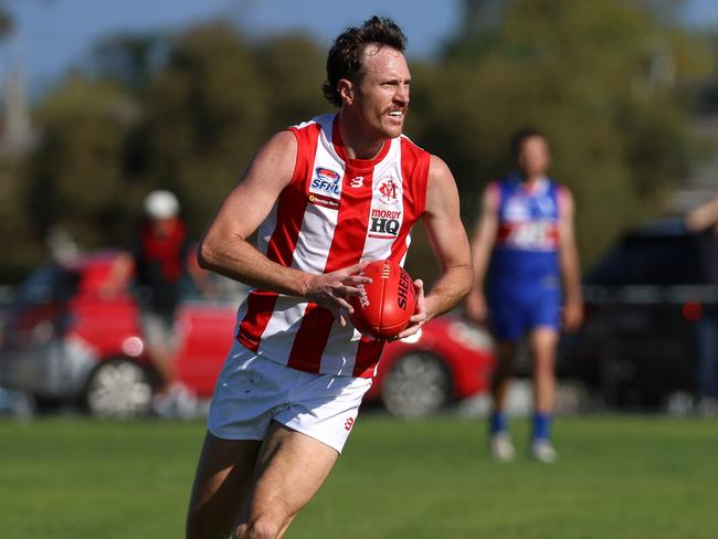 Southern league: St Paul's McKinnon v Mordialloc: Mitchell Brown of Mordialloc at McKinnon Reserve on Saturday 22nd of April 2023 in McKinnon, Victoria, Australia.Picture: Hamish Blair