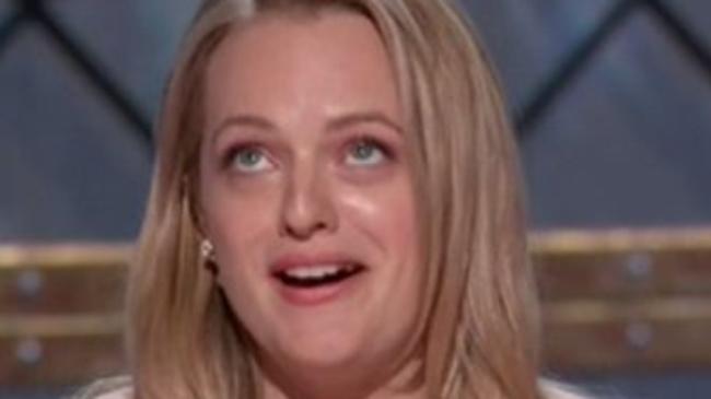 Elisabeth Moss wins an Emmy for Best Actress in a Drama Role at the 2017 Emmys.