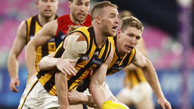 Brownlow medallist Tom Mitchell had a huge games for the Hawks. Picture: AFL Photos/via Getty Images