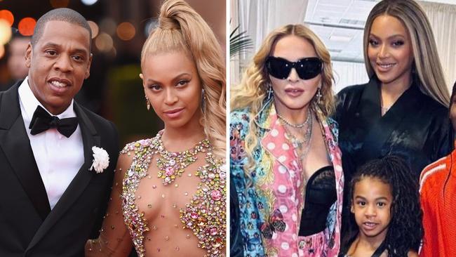 Beyonce and Jay-Z's rarely seen daughter Rumi has emerged in a photo alongside her famous mother and Madonna.