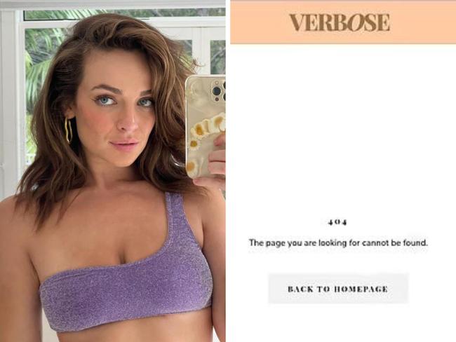 Abbie Chatfield appears to have called time on her popular clothing brand Verbose The Label, only a year after its launch.