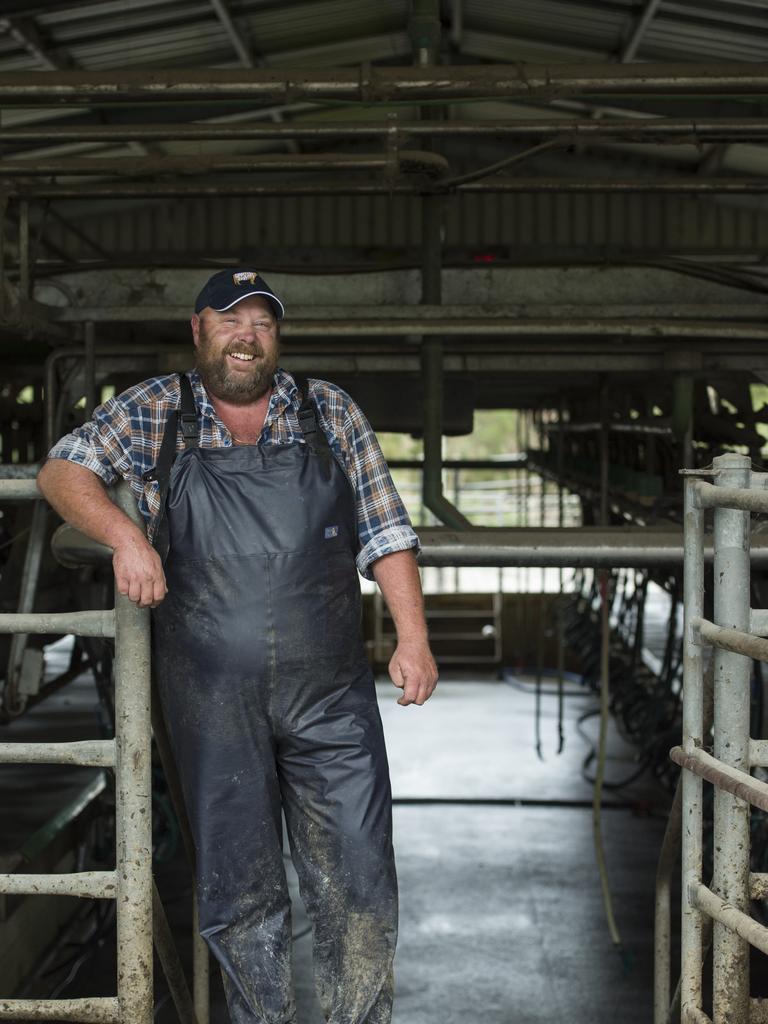 Brenton in the dairy. Picture: Zoe Phillips