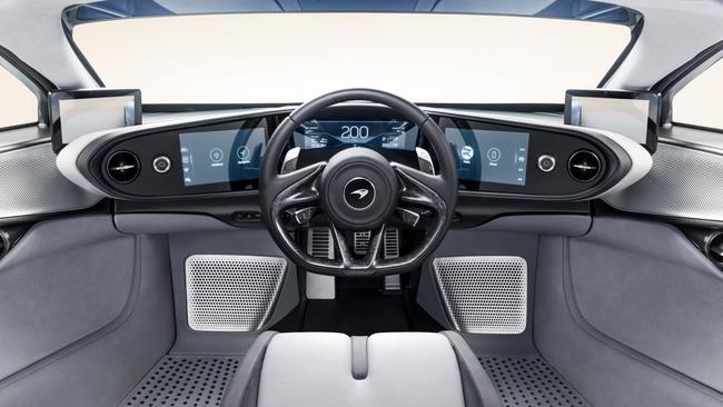 Speedtail drivers sit in the centre of the car, flanked on either side by passengers – and iPad-sized camera displays.