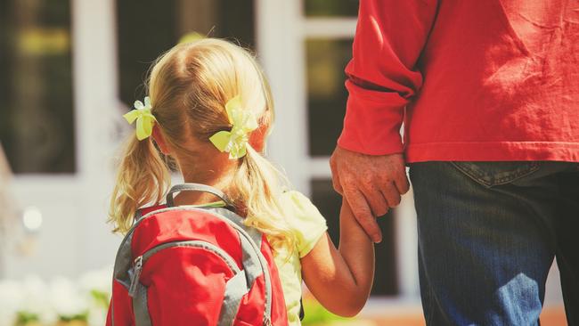 Gold Coast Suns - My Life - father and little daughter go to school or daycare, education.