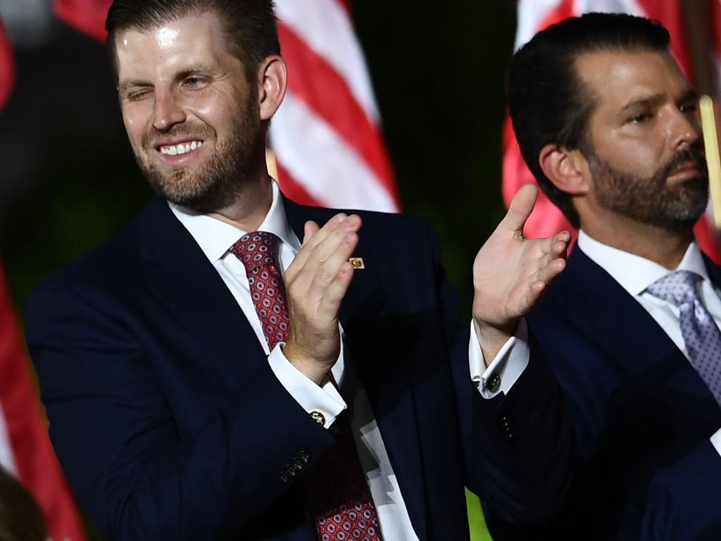 Eric Trump and his brother Donald Trump Jr have both been running the family business. Picture: Brendan Smialowski / AFP