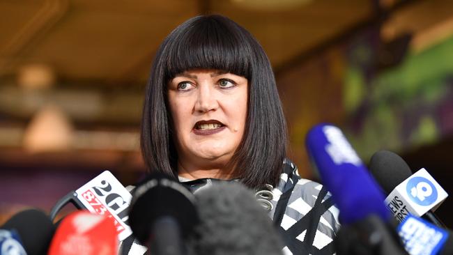 Raelene Castle outlining why Israel Folau has been served a breach notice. Picture: AAP Image/Dean Lewins